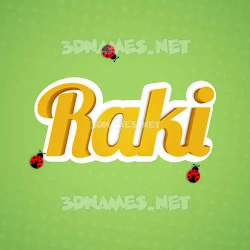 raki in Ladybugs style - 3D name wallpaper raki in Ladybugs style - 3D name wallpaper