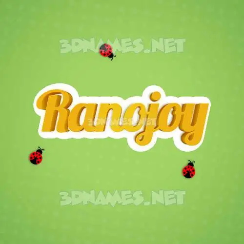 ranojoy in Ladybugs style - 3D name wallpaper