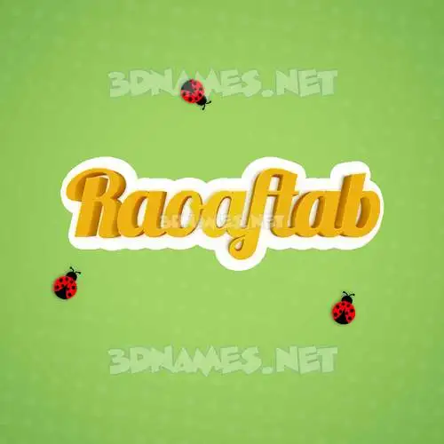 raoaftab in Ladybugs style - 3D name wallpaper