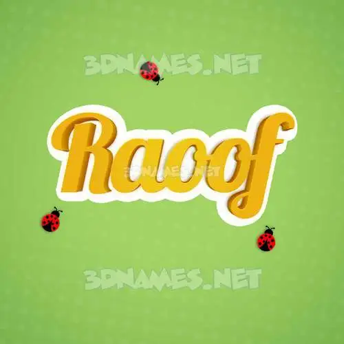 raoof in Ladybugs style - 3D name wallpaper raoof in Ladybugs style - 3D name wallpaper
