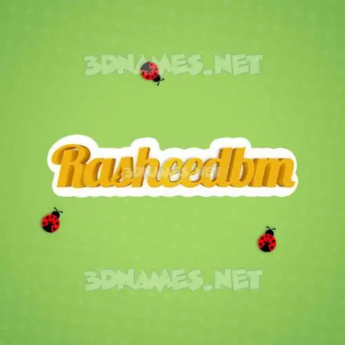 rasheedbm in Ladybugs style - 3D name wallpaper rasheedbm in Ladybugs style - 3D name wallpaper