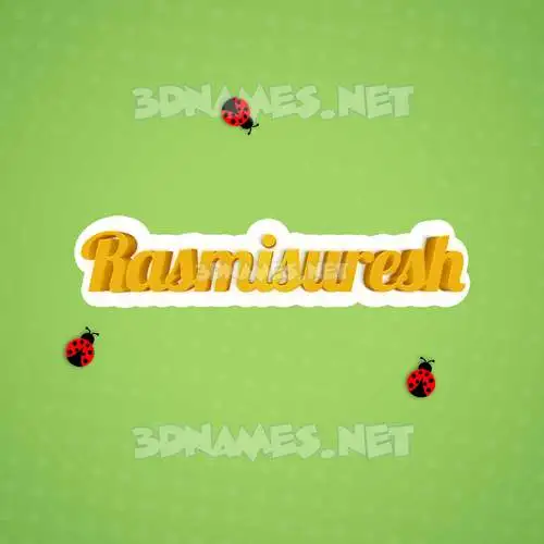 rasmisuresh in Ladybugs style - 3D name wallpaper