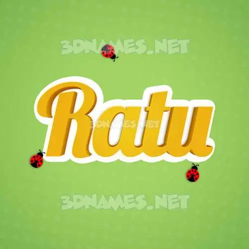 ratu in Ladybugs style - 3D name wallpaper