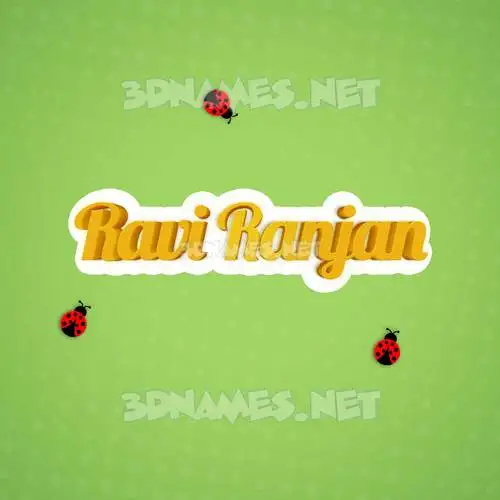 ravi ranjan in Ladybugs style - 3D name wallpaper