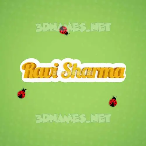 ravi sharma in Ladybugs style - 3D name wallpaper