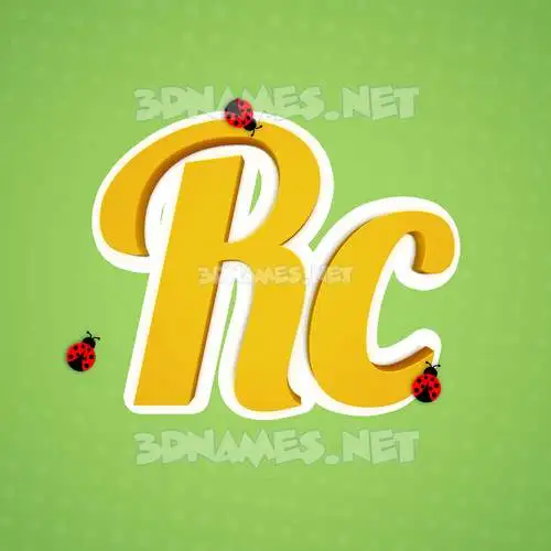 rc in Ladybugs style - 3D name wallpaper rc in Ladybugs style - 3D name wallpaper