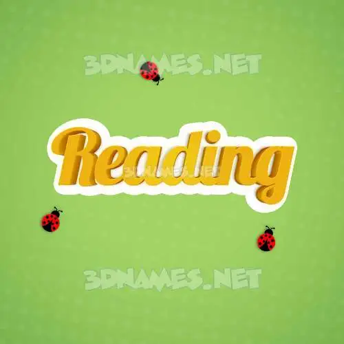 reading in Ladybugs style - 3D name wallpaper reading in Ladybugs style - 3D name wallpaper