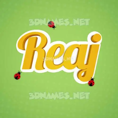 reaj in Ladybugs style - 3D name wallpaper