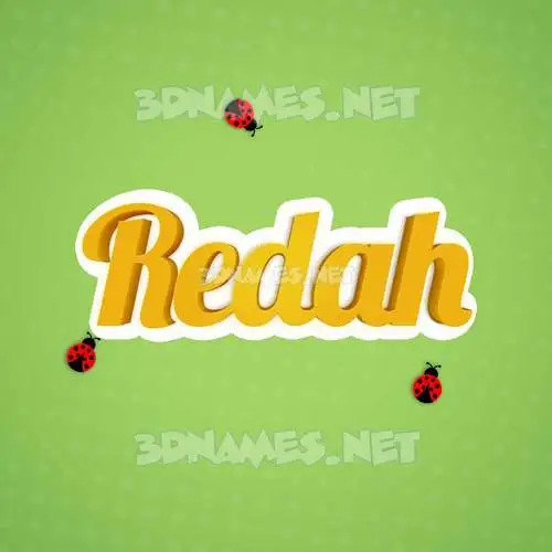 redah in Ladybugs style - 3D name wallpaper