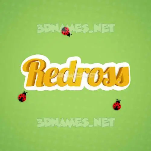 redross in Ladybugs style - 3D name wallpaper