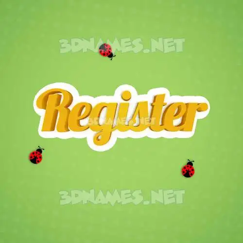register in Ladybugs style - 3D name wallpaper