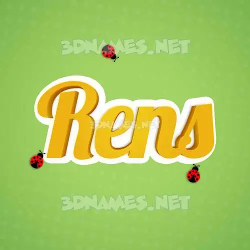 rens in Ladybugs style - 3D name wallpaper rens in Ladybugs style - 3D name wallpaper