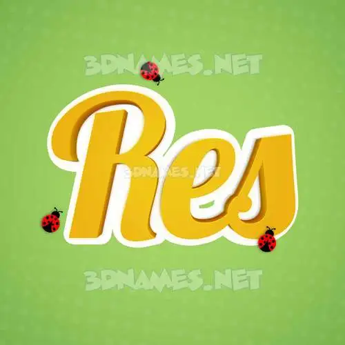 res in Ladybugs style - 3D name wallpaper