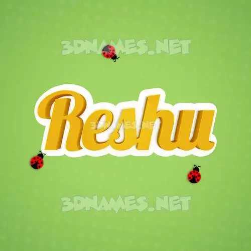reshu in Ladybugs style - 3D name wallpaper