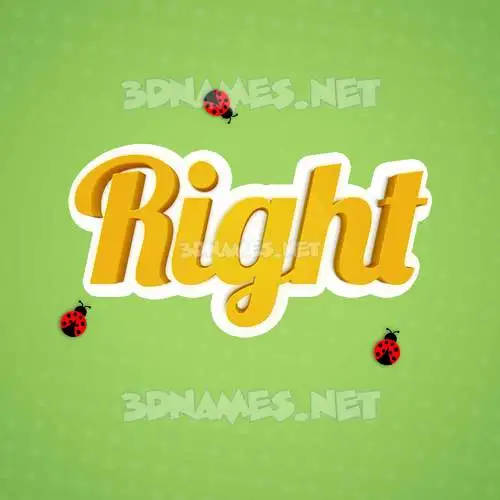 right in Ladybugs style - 3D name wallpaper right in Ladybugs style - 3D name wallpaper