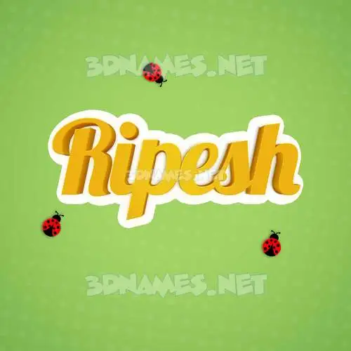 ripesh in Ladybugs style - 3D name wallpaper