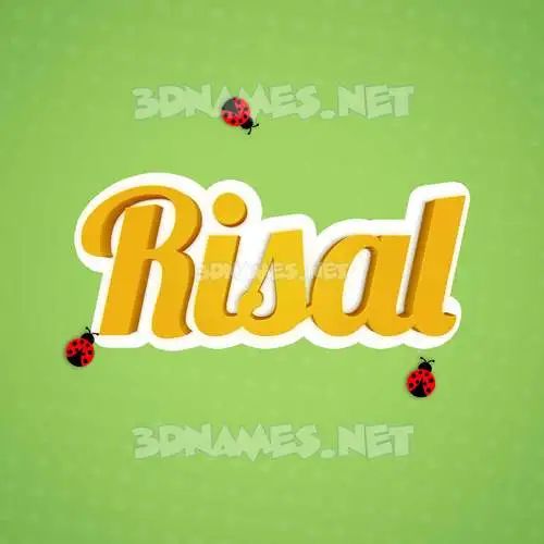 risal in Ladybugs style - 3D name wallpaper risal in Ladybugs style - 3D name wallpaper