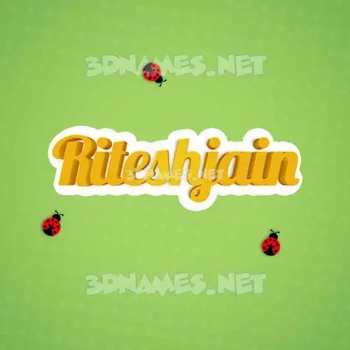 riteshjain in Ladybugs style - 3D name wallpaper