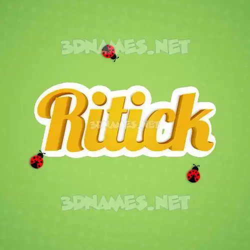 ritick in Ladybugs style - 3D name wallpaper ritick in Ladybugs style - 3D name wallpaper