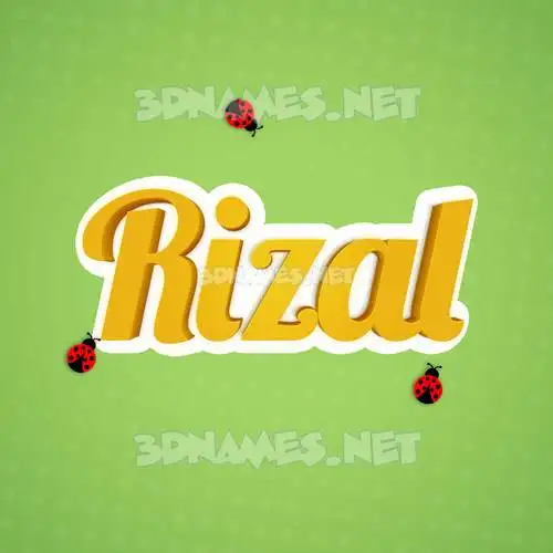 rizal in Ladybugs style - 3D name wallpaper rizal in Ladybugs style - 3D name wallpaper
