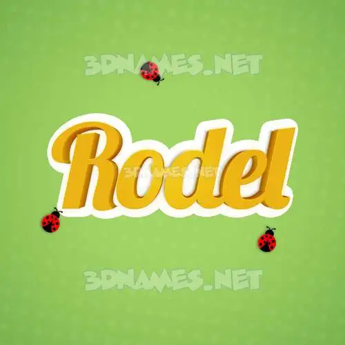 rodel in Ladybugs style - 3D name wallpaper