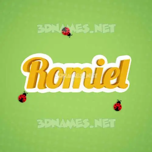 romiel in Ladybugs style - 3D name wallpaper romiel in Ladybugs style - 3D name wallpaper