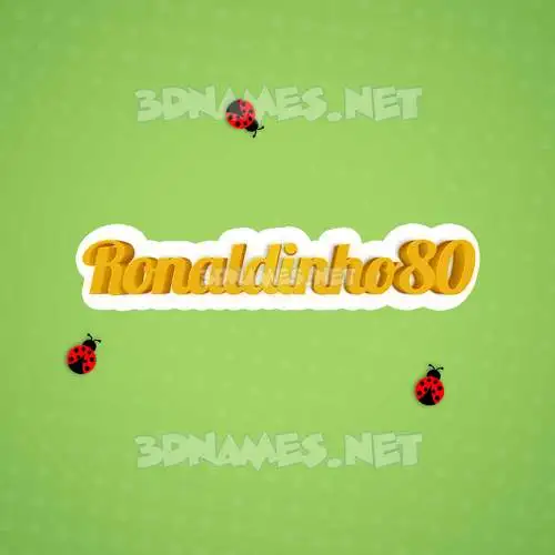 ronaldinho80 in Ladybugs style - 3D name wallpaper ronaldinho80 in Ladybugs style - 3D name wallpaper