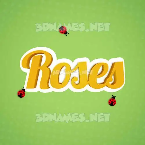 roses in Ladybugs style - 3D name wallpaper roses in Ladybugs style - 3D name wallpaper