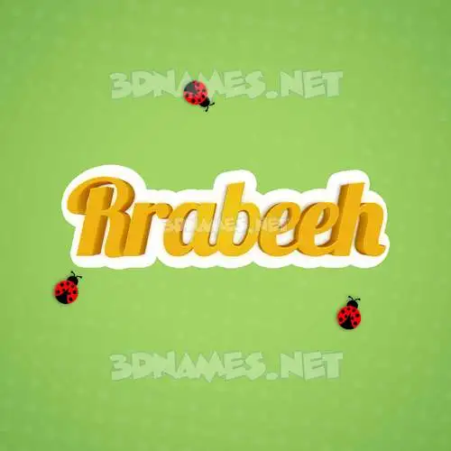 rrabeeh in Ladybugs style - 3D name wallpaper