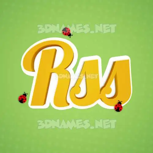 rss in Ladybugs style - 3D name wallpaper