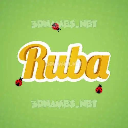 ruba in Ladybugs style - 3D name wallpaper
