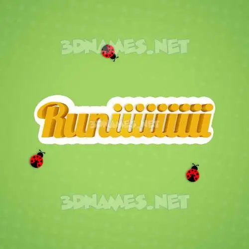 runiiiiiiiii in Ladybugs style - 3D name wallpaper runiiiiiiiii in Ladybugs style - 3D name wallpaper