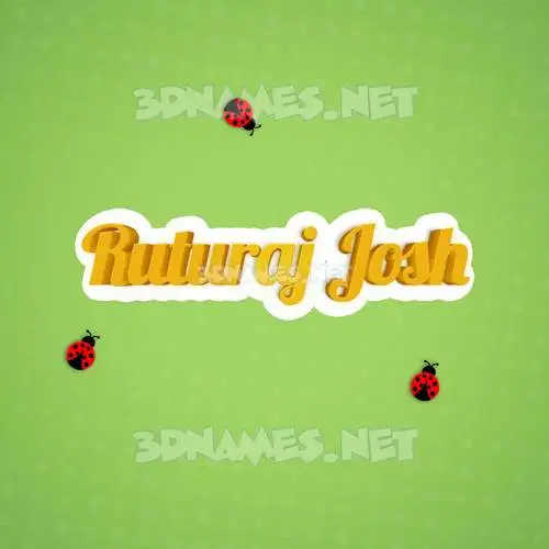 ruturaj josh in Ladybugs style - 3D name wallpaper