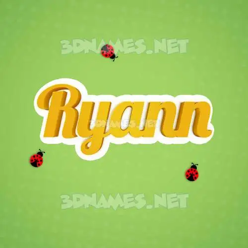 ryann in Ladybugs style - 3D name wallpaper