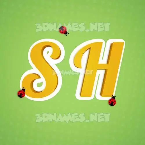 s h in Ladybugs style - 3D name wallpaper s h in Ladybugs style - 3D name wallpaper