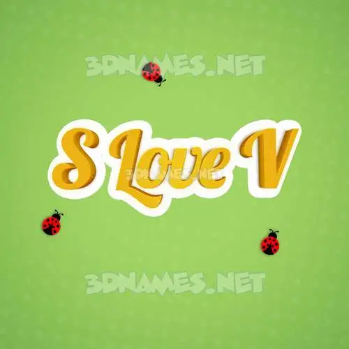 s love v in Ladybugs style - 3D name wallpaper s love v in Ladybugs style - 3D name wallpaper