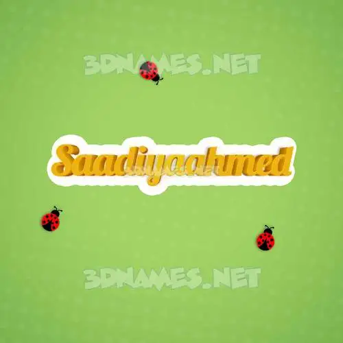 saadiyaahmed in Ladybugs style - 3D name wallpaper