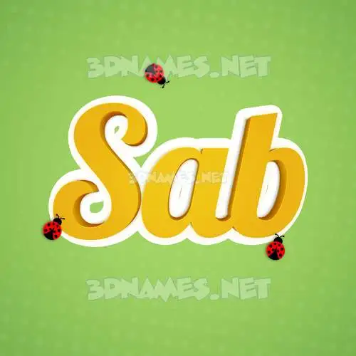 sab in Ladybugs style - 3D name wallpaper