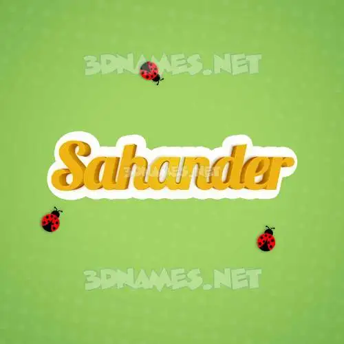 sahander in Ladybugs style - 3D name wallpaper