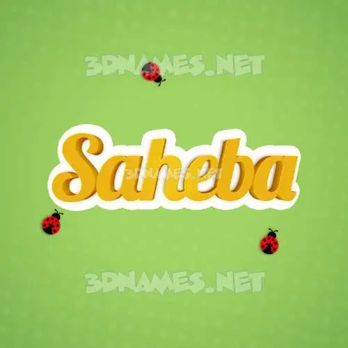 saheba in Ladybugs style - 3D name wallpaper