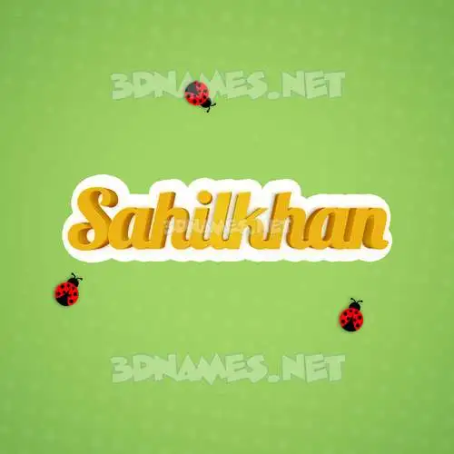 sahilkhan in Ladybugs style - 3D name wallpaper
