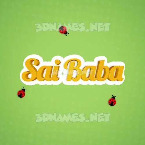 sai baba in Ladybugs style - 3D name wallpaper
