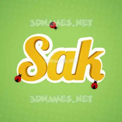 sak in Ladybugs style - 3D name wallpaper sak in Ladybugs style - 3D name wallpaper