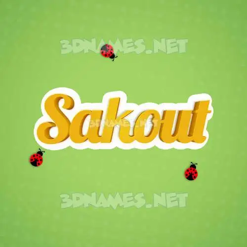 sakout in Ladybugs style - 3D name wallpaper