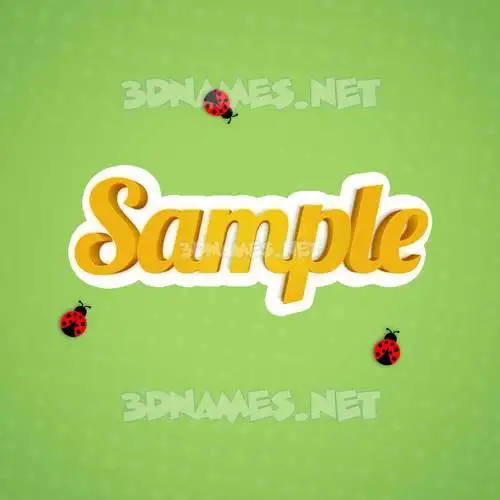 sample in Ladybugs style - 3D name wallpaper
