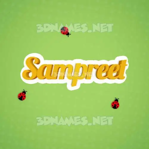 sampreet in Ladybugs style - 3D name wallpaper