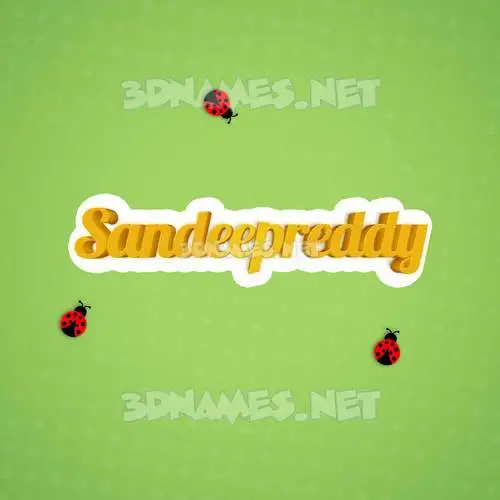 sandeepreddy in Ladybugs style - 3D name wallpaper
