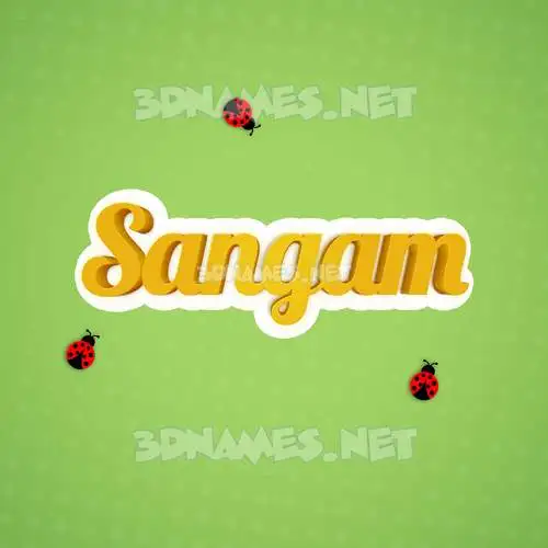 sangam in Ladybugs style - 3D name wallpaper sangam in Ladybugs style - 3D name wallpaper