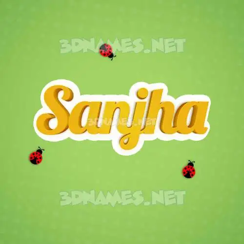 sanjha in Ladybugs style - 3D name wallpaper