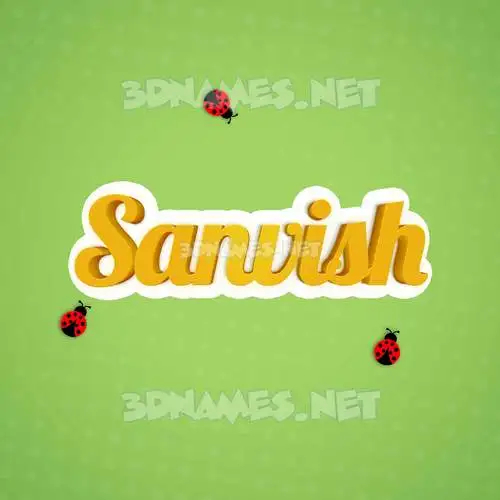 sanvish in Ladybugs style - 3D name wallpaper